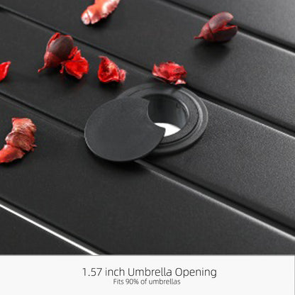 58 inch Round Patio Dining Table with Umbrella Hole