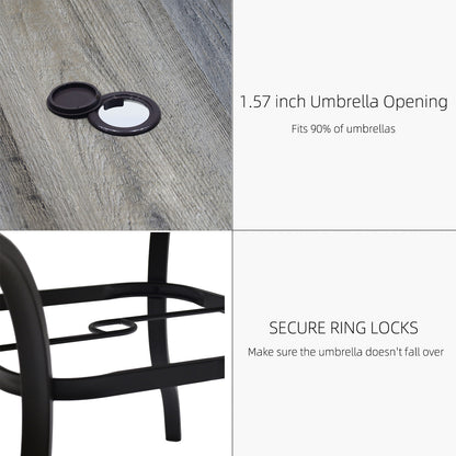 37" PVC Square Patio Dining Table with Umbrella Hole