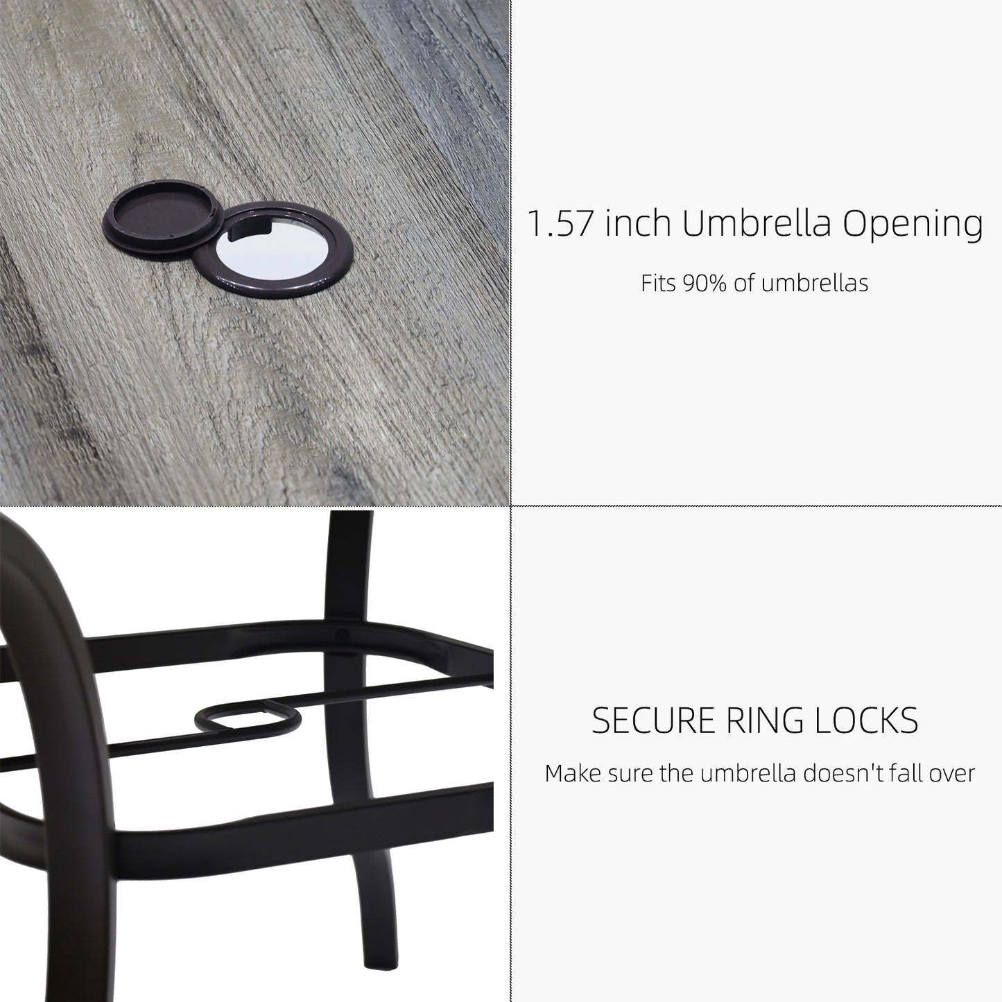 Patio 37" PVC Square Table and  Stackable Chairs Set of 5