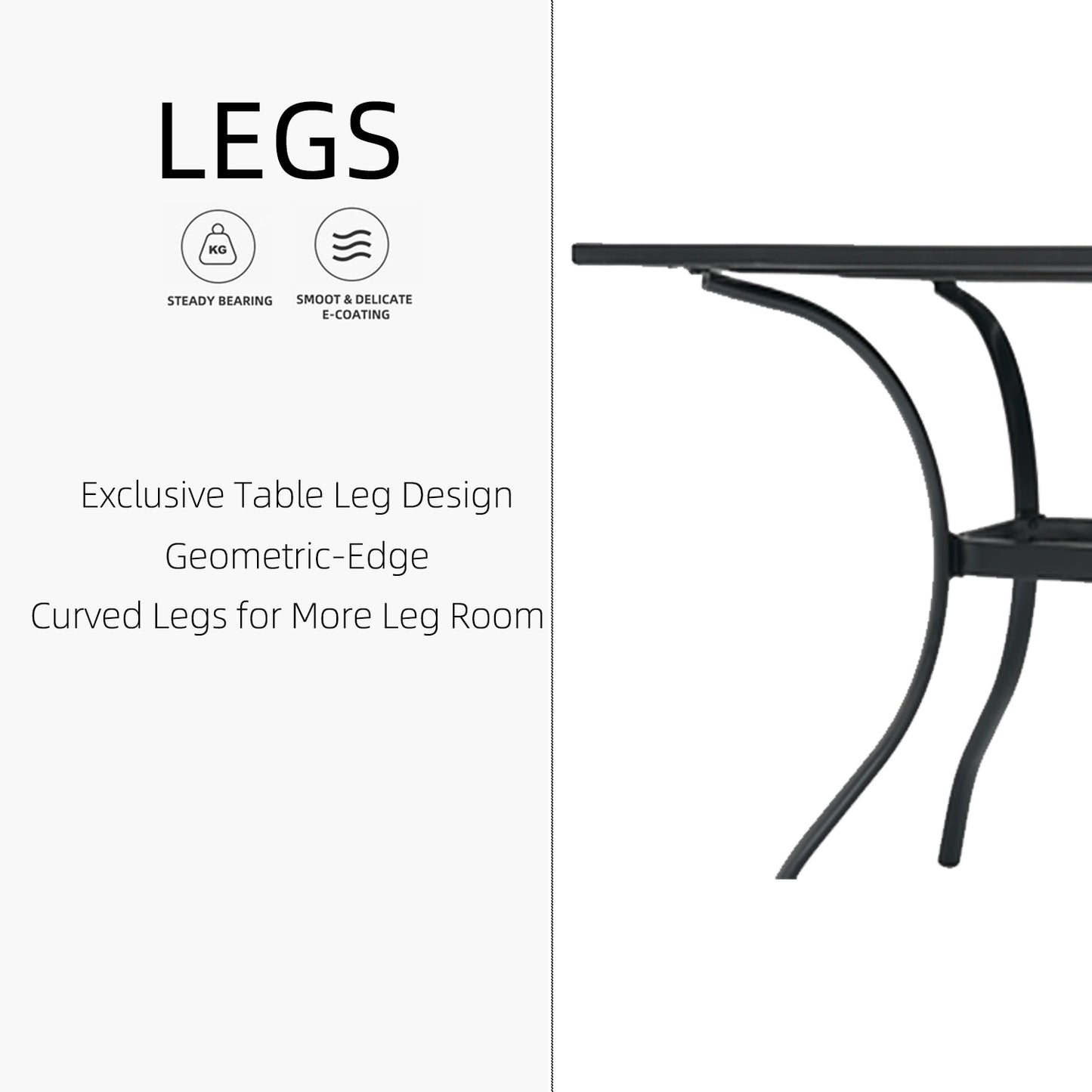 63" x 38" Rectangle Patio Dining Table